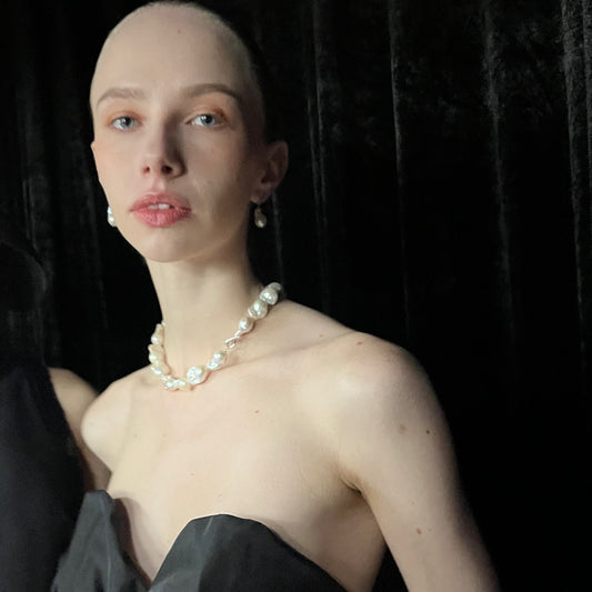 blue n white Authentic Design High Quality Ocean Spirit Baroque Pearl Necklace 原創設計 海洋精靈 巴洛克珍珠項鍊