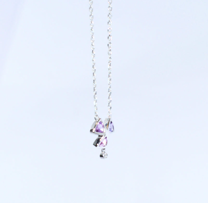 Pink Sapphire Diamond Kite Necklace Pink Sapphire Diamond Kite Necklace