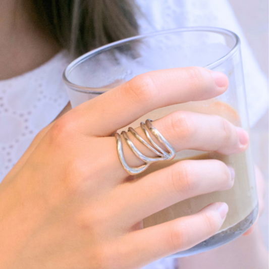 Wave Collection Handcrafted Silver Ring  浪花系列手工戒指
